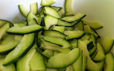 Zucchini Pickled in White Wine Vinegar