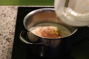 1making Custard lemon cinnamon