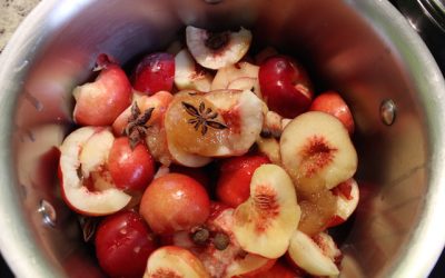 Nectarines poached with Star Anise